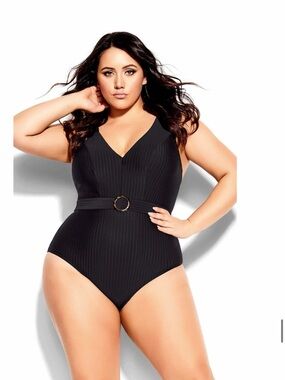NWT City Chic Java One Piece in black. Women’s Plus size XS (14).
